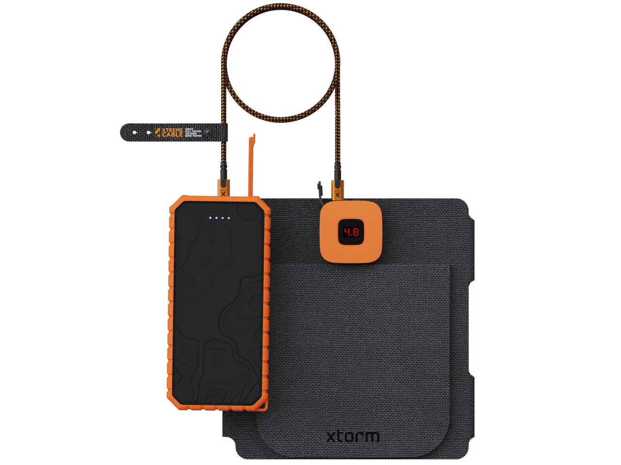 28W Portable Solar Panel + Rugged Power Bank 20.000 mAh + USB - C PD Cable 100W Bundle - Xtorm EU