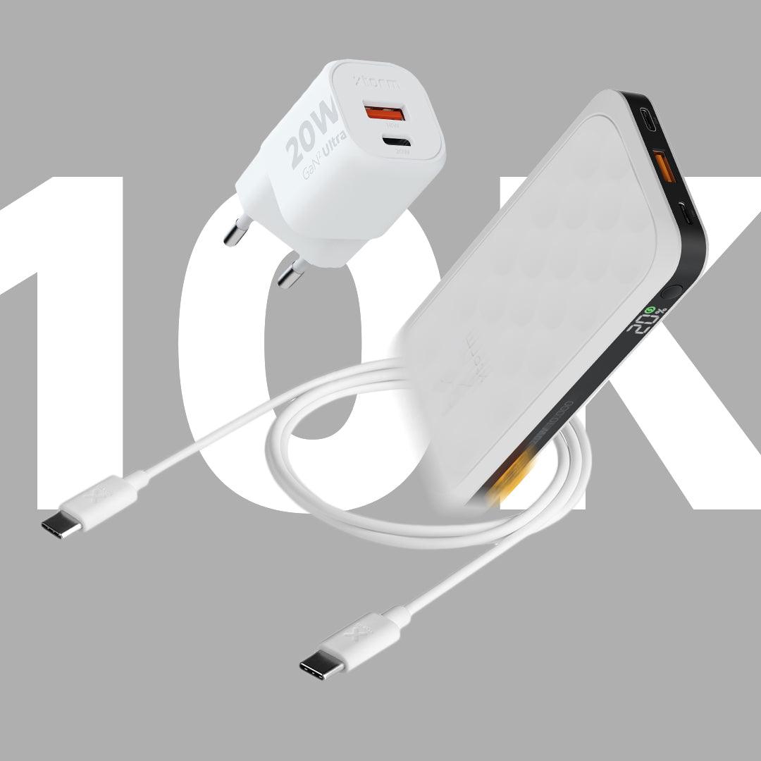 FS5 Dusk White 10.000 20W + 20W Snellader + USB - C PD kabel 100W Bundel - Xtorm EU